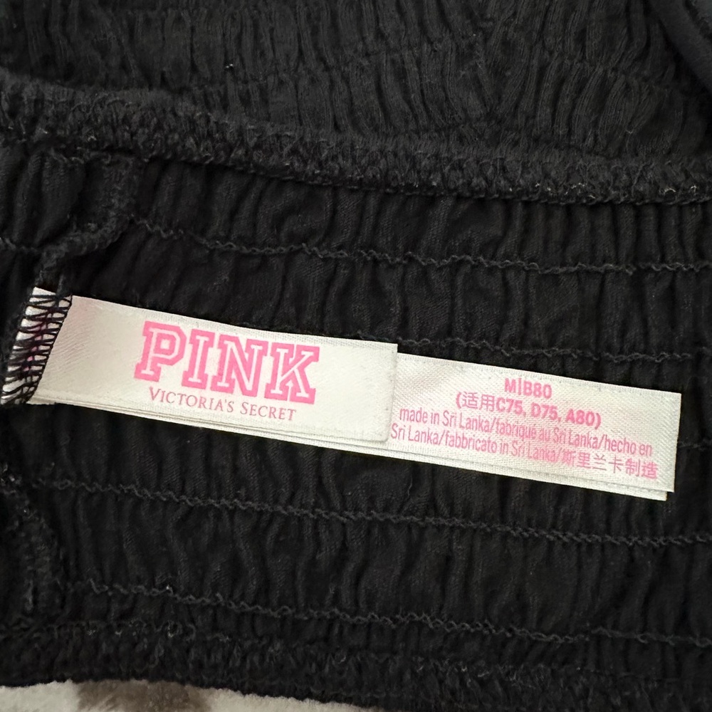 PINK Victoria’s Secret Smocked Bralette in Black Size Medium Women’s - Picture 10 of 17
